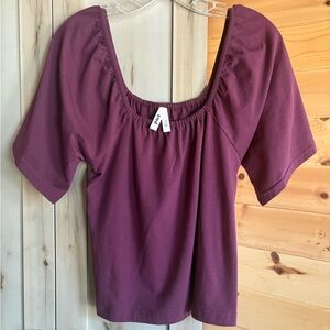 Worn Once! Pact Organic Flowy, Stretchy Blouse, Purple, Sz S (fits more like M)